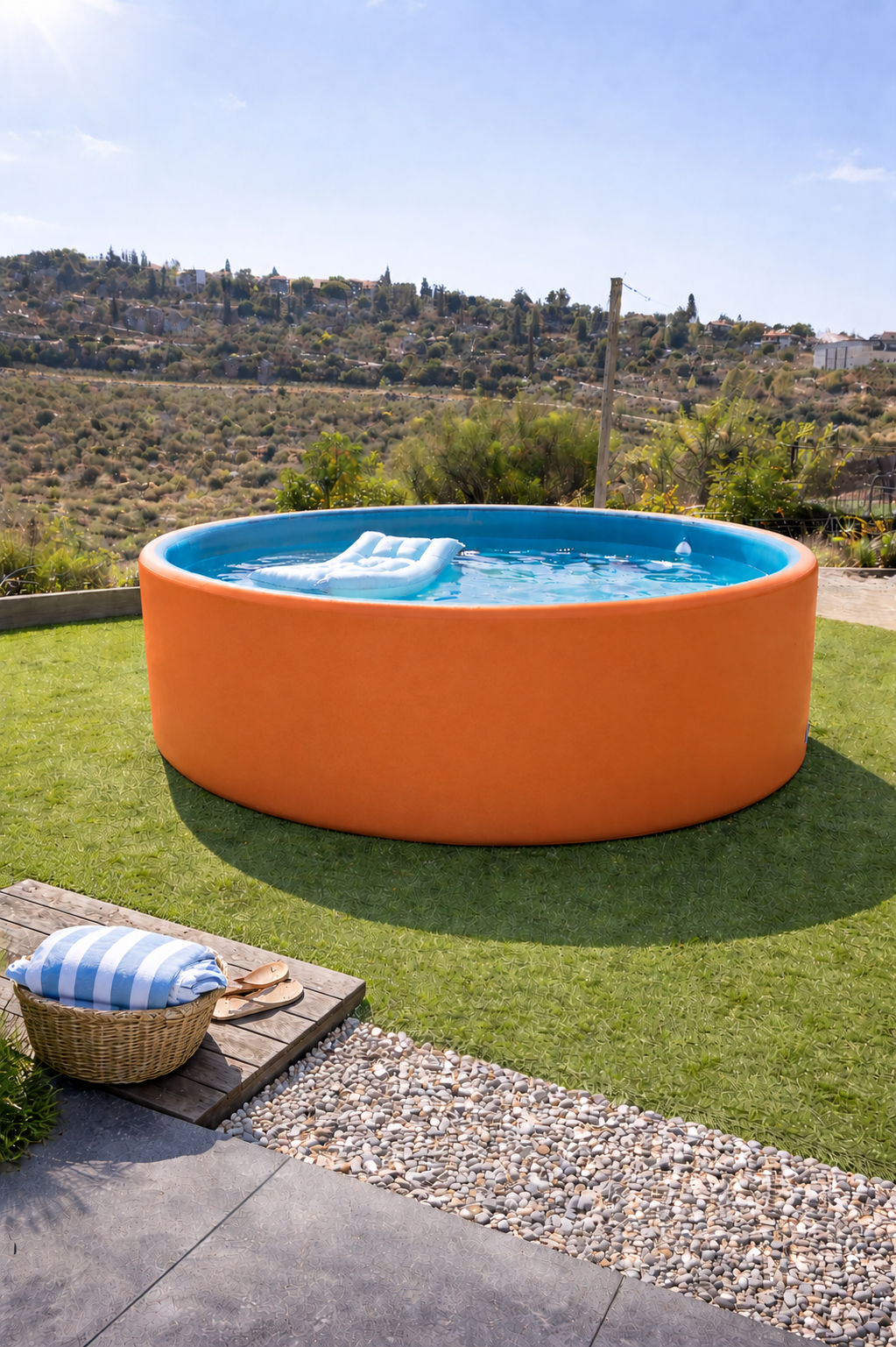 Ventelli High Pressure Drop Stitch Swimmingpool - 300 x 120 cm - Orange-Blue