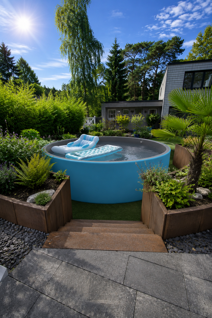 Ventelli High Pressure Drop Stitch Swimmingpool - 300 x 120 cm - Blue-Grey