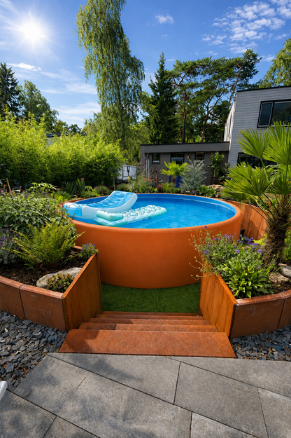 Ventelli High Pressure Drop Stitch Swimmingpool - 300 x 120 cm - Orange-Blue