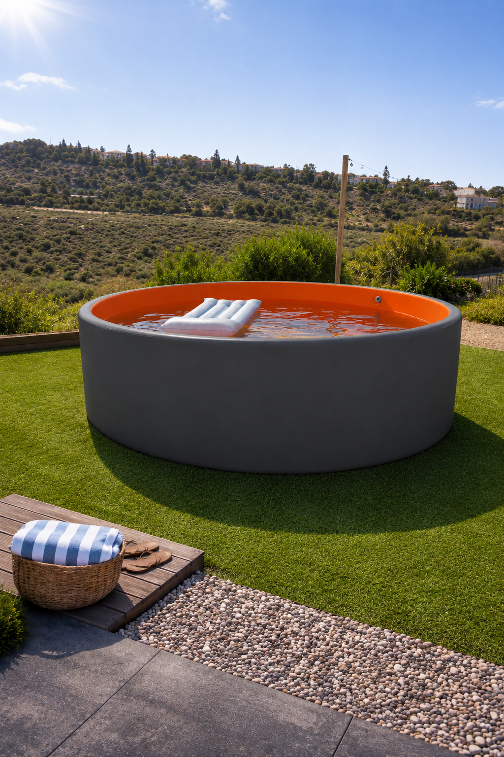Ventelli High Pressure Drop Stitch Swimmingpool - 300 x 120 cm - Grey-Orange